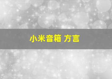 小米音箱 方言